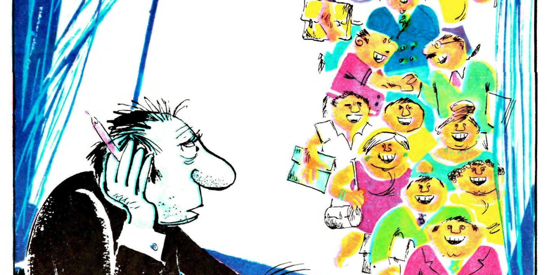 Карикатуры про решение кроссворда на работе