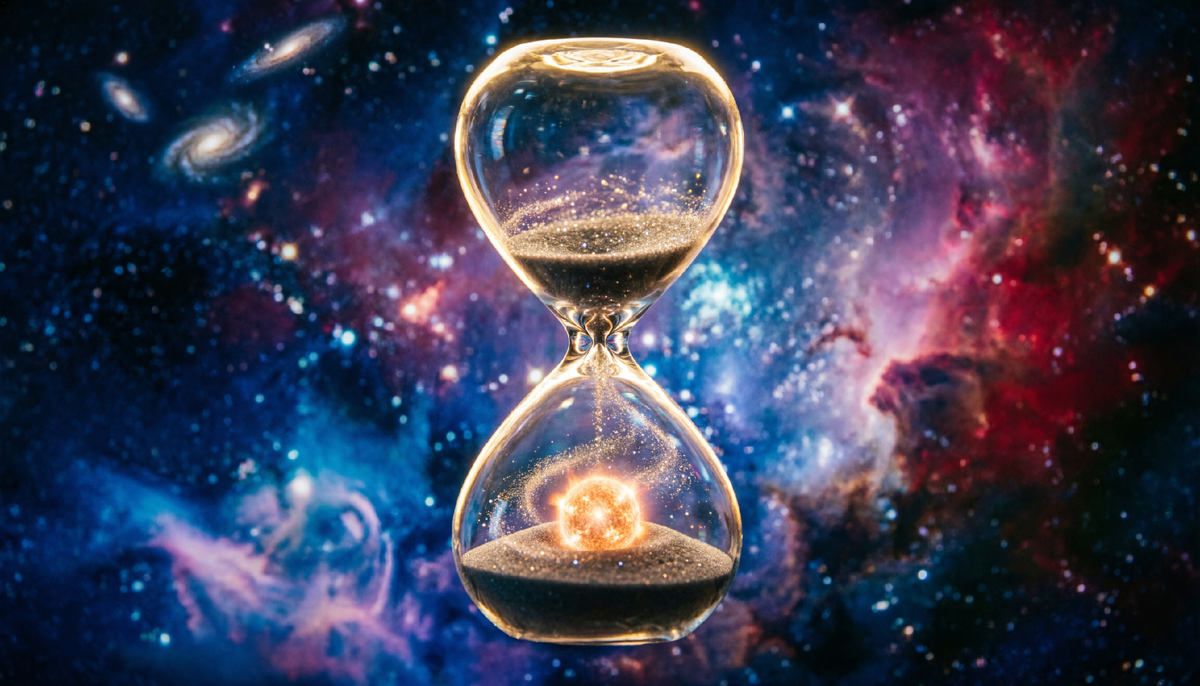 Время — не тиканье часов, а бульон, в котором завариваются звёзды. Каждая песчинка — миллион лет.