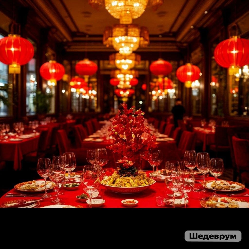 Праздничный стол готов к встрече Нового года по лунному календарю. Изображение сгенерировано ИИ