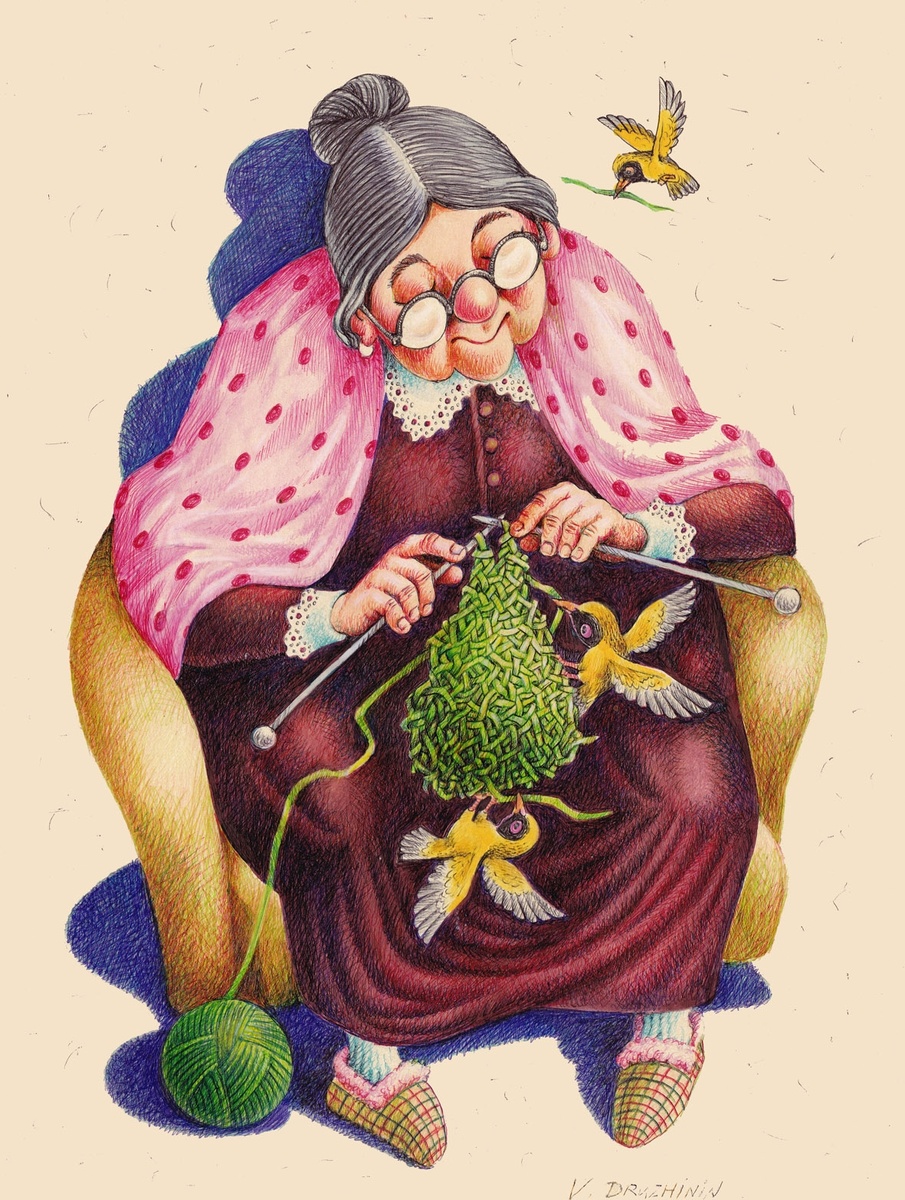 КАРИКАТУРА ОТ ХУДОЖНИКА-КАРИКАТУРИСТА ВАЛЕНТИНА ДРУЖИНИНА / 14 ДЕКАБРЯ - ДЕНЬ ВЯЗАНИЯ в России 