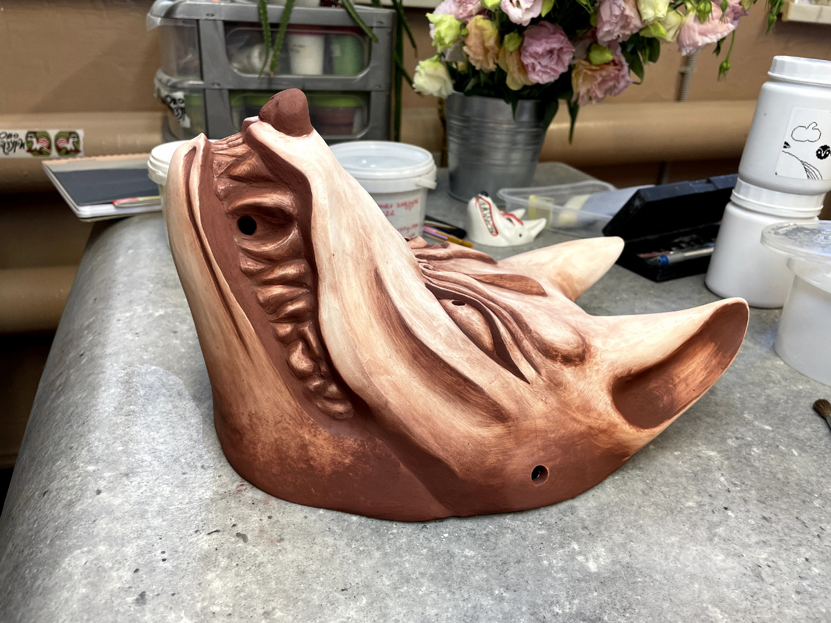 Роспись Кицунэ "застывающая лава" .