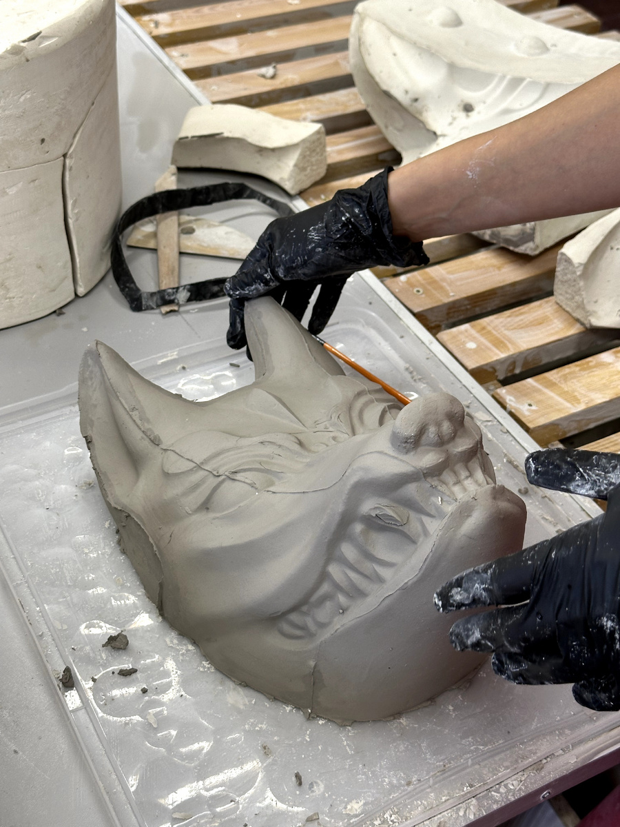 Отливка Кицунэ, полученная из гипсовой формы