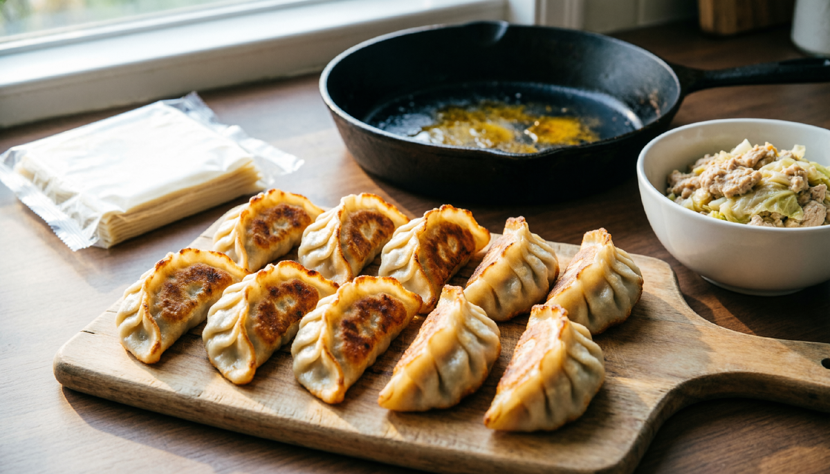 🥟 Японские дамплинги (гёдза) по-ростовски: вместо свинины — курица, вместо имбиря — чеснок