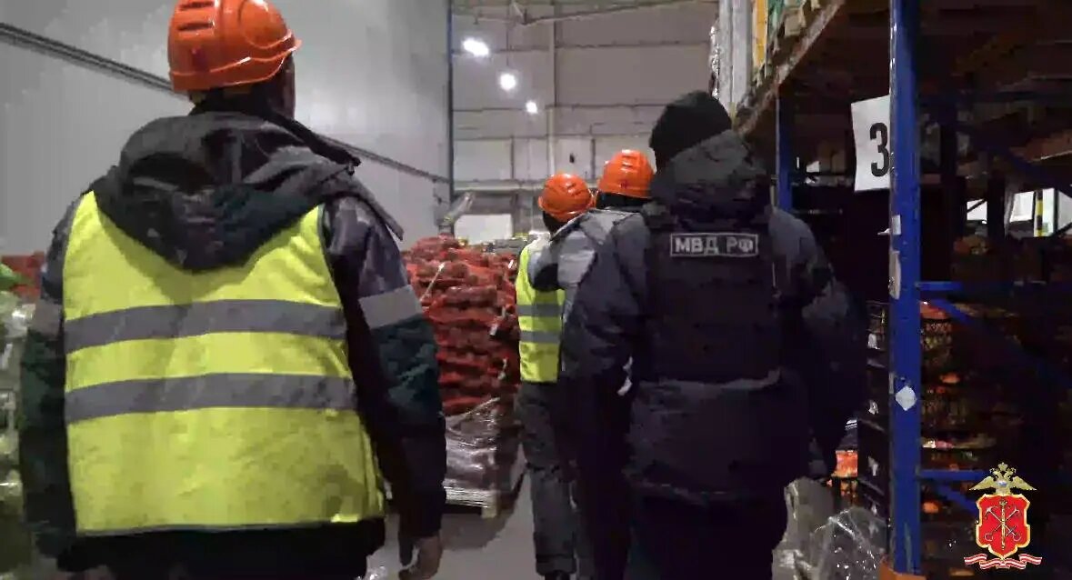    Рейд полиции 22 января. Фото: скриншот видео пресс-службы ГУ МВД по Петербургу и Ленобласти