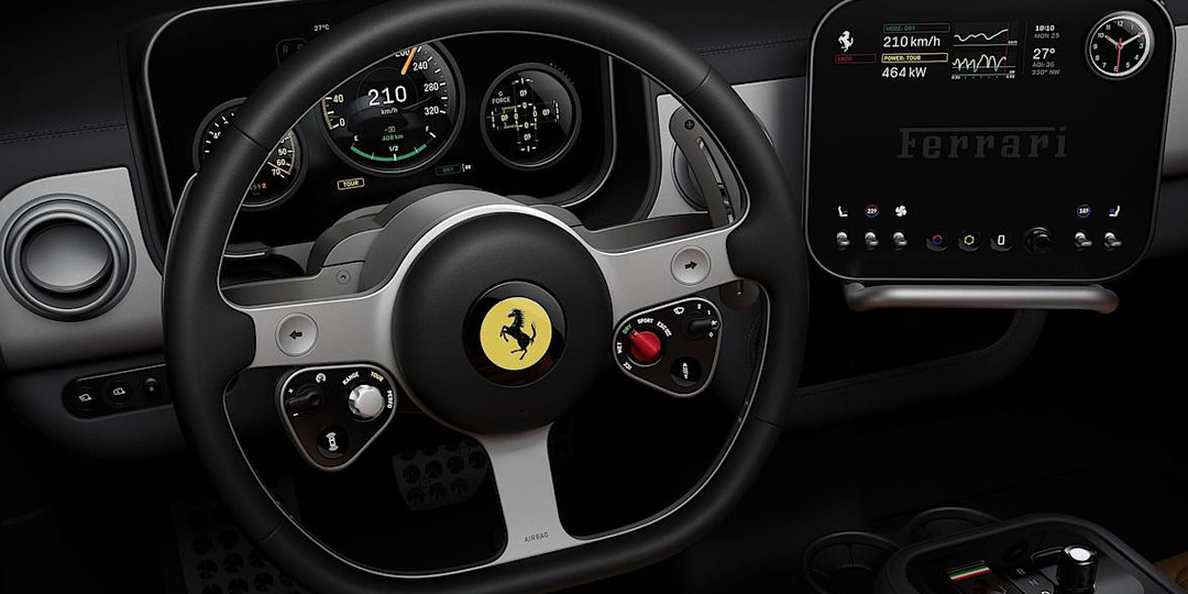 Новейший электромобиль Ferrari получил дизайн интерьера от Джони Айва
