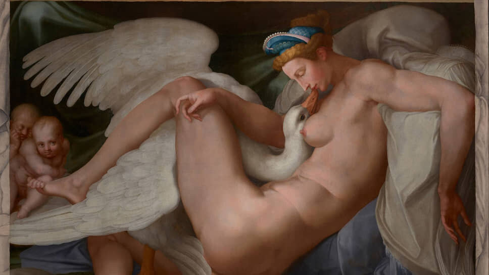 Картина «Леда и лебедь. Микеланджело (круг). Из частной коллекции».📷Фото: Государственный Эрмитаж