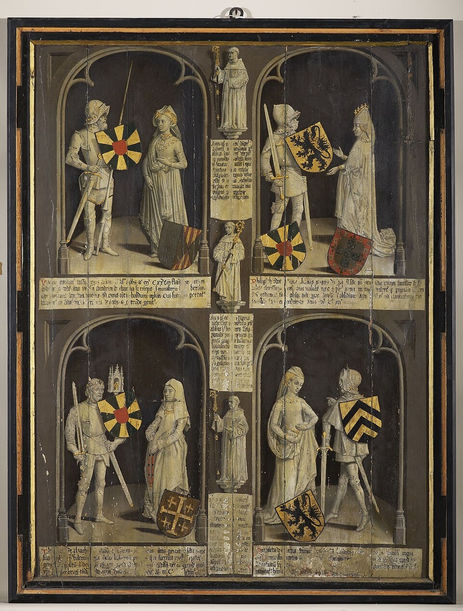 Бодуэн V и Маргарита Эльзасская в правом нижнем углу