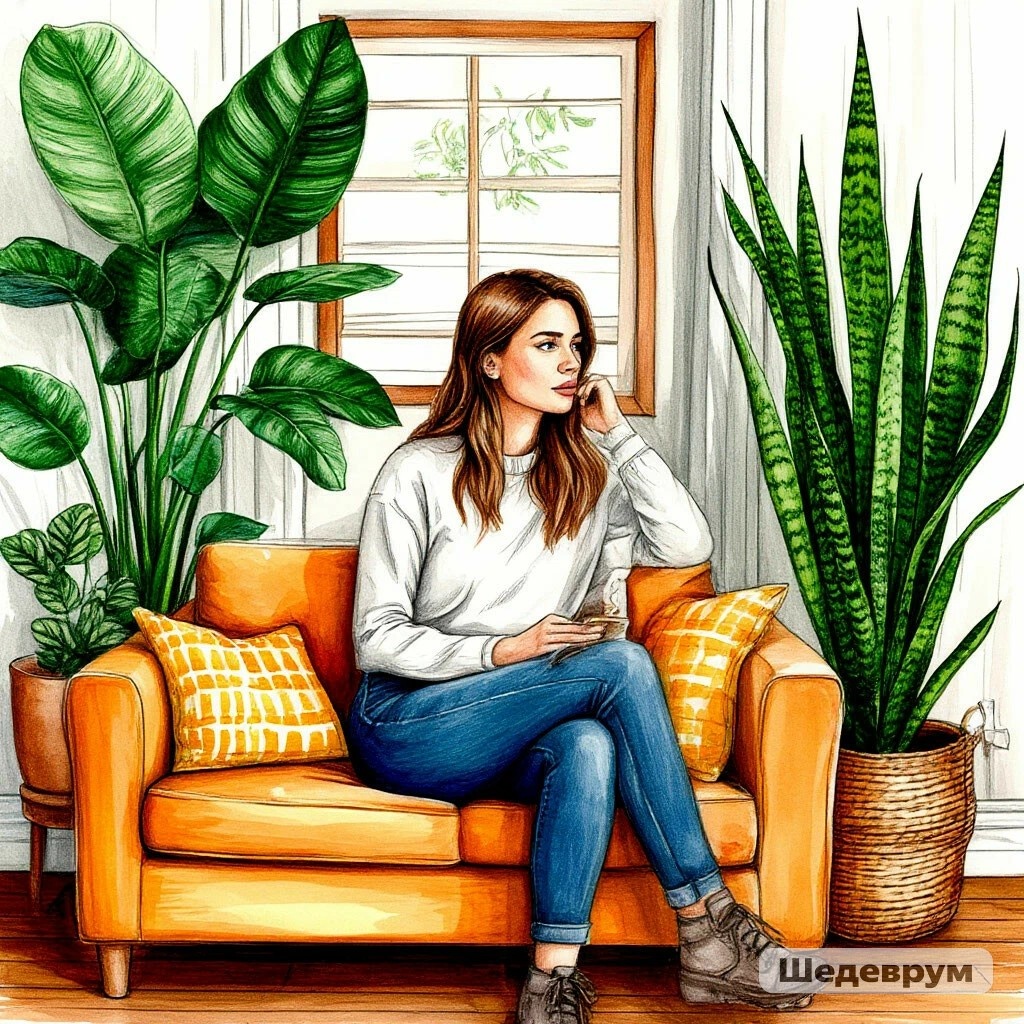 Сансевиерии очищают воздух.