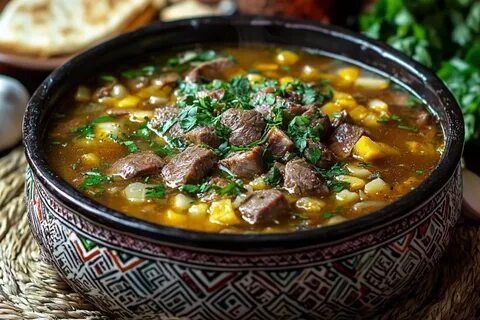 Вот изображение супа хаш — традиционного кавказского блюда, которое часто рекомендуют для поддержки здоровья суставов благодаря высокому содержанию коллагена, желатина и других веществ, полезных для хрящевой ткани. RBC.ru +1Описание хаша
Хаш — густой и наваристый мясной суп-бульон, который готовят из говяжьих ног и рубца. В процессе длительной варки бульон извлекает из костей и хряща коллаген, глюкозамин и хондроитин — компоненты, которые могут способствовать поддержанию здоровья суставов. RBC.ru +2Основные ингредиенты:говяжьи ноги (1,5–2 кг);
говяжий рубец (500 г);
чеснок (3 головки);
редька (1 шт.);
соль по вкусу.
Приготовление:Ножки опалите, выскоблите, промойте несколько раз. Разрубите вдоль на части и положите на сутки в проточную воду или залейте холодной водой, меняя её каждые 2–3 часа.
Снова промойте, переложите в кастрюлю, залейте водой так, чтобы она покрывала ножки слоем 15–20 см. Варите на слабом огне.
Рубцы очистите, промойте, залейте холодной водой и варите до исчезновения специфического запаха. Отвар слейте, рубцы промойте горячей и холодной водой, нарежьте мелко и добавьте к варящимся ножкам.
Продолжайте варить на медленном огне без соли, снимая пену, пока мясо не будет отделяться от костей, а рубцы не станут мягкими.
Готовый горячий хаш посолите, добавьте измельчённый чеснок или разведите толчёный чеснок в бульоне и подайте отдельно.
Подача: хаш едят горячим. К нему подают соль, измельчённую зелень, крупно натёртую редьку и тонкий лаваш.Видео с рецептом хаша:ХАШ. Как приготовить и кушать правильно ХАШ. Армянский суп из говяжьих копыт! Рецепт супа в казане. — Видео от Егор Мороз27,9K27,9 тысяч просмотровдата публикации9 мая 2024Длительность 17 минут 48 секунд17:48Важные замечания
Перед включением хаша или других супов в рацион при заболеваниях суставов рекомендуется проконсультироваться с врачом или диетологом. Питание должно быть индивидуальным и учитывать вид заболевания, общее состояние здоровья и особенности организма. Koleno.su +1