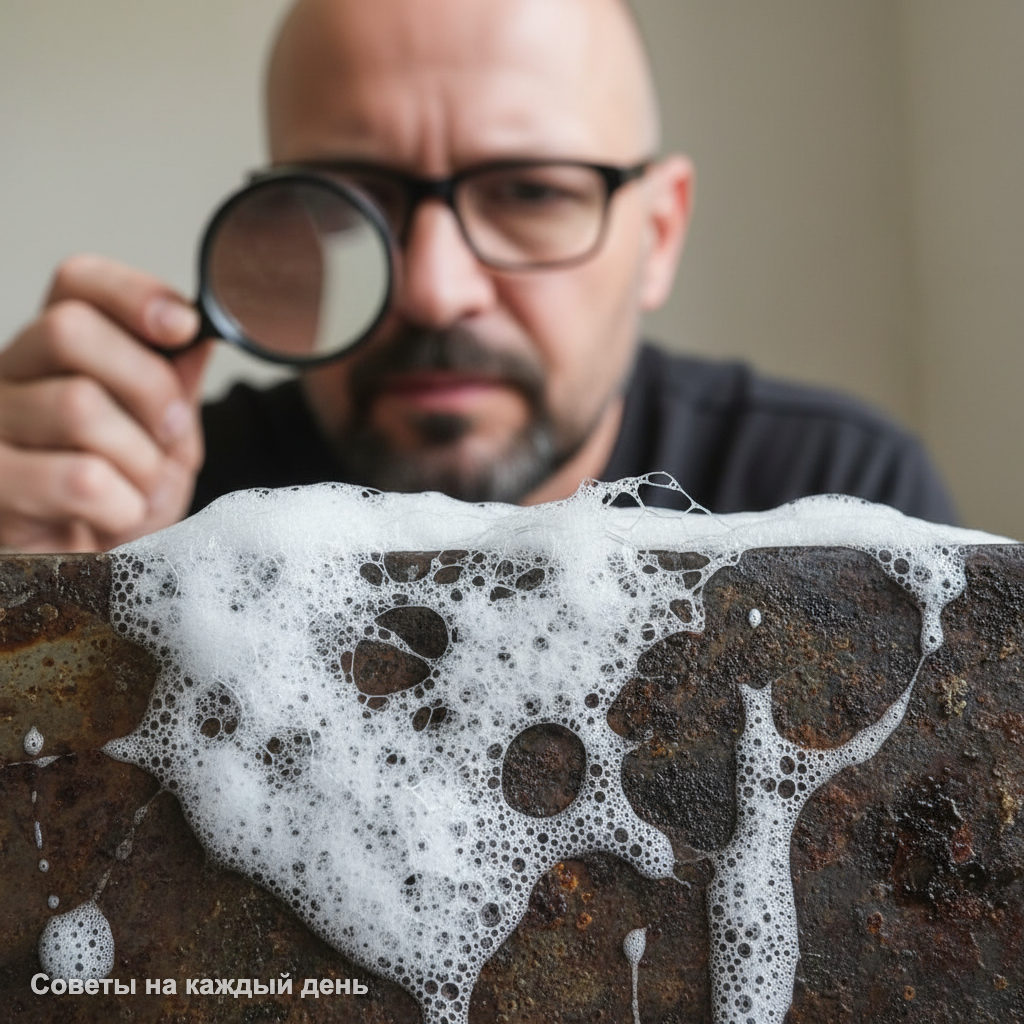 Активная пена проникает в поры нагара и буквально «отрывает» его от металла.