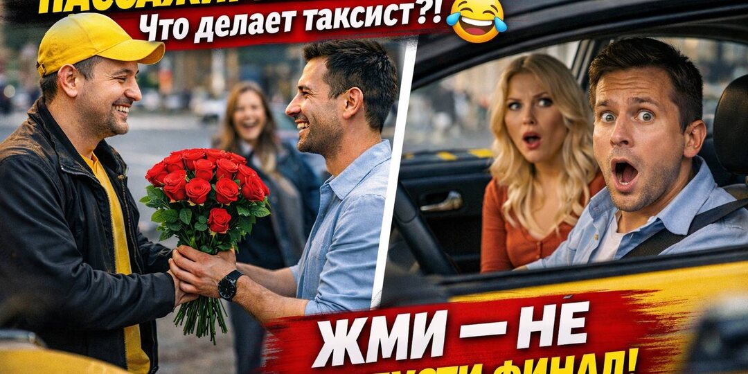🚕 Таксист резко тормозит посреди города… и выходит за ЦВЕТАМИ?! 🌹 Пассажиры в шоке