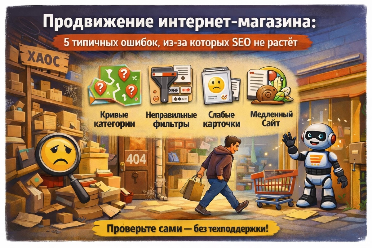 Продвижение интернет-магазина: 5 типичных ошибок, из-за которых SEO не растёт 