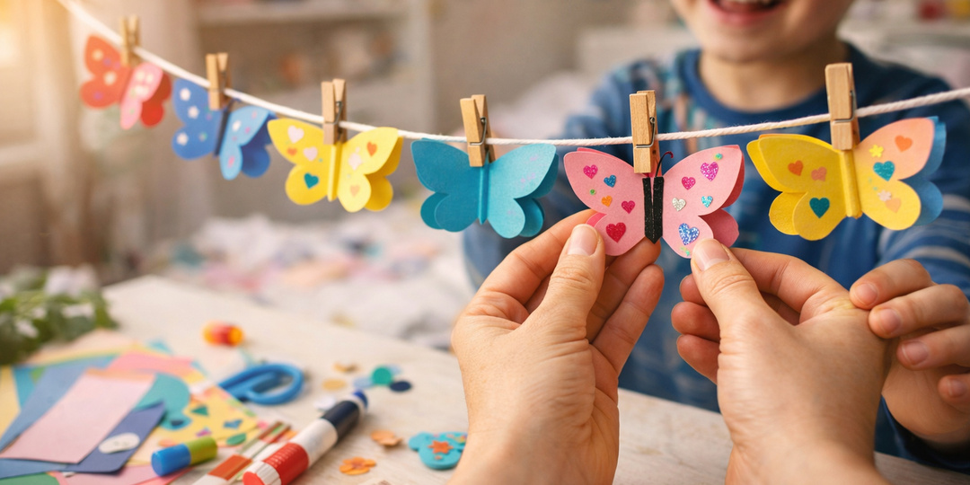 Гирлянда в детскую: быстро, красиво и ребёнок гордится.