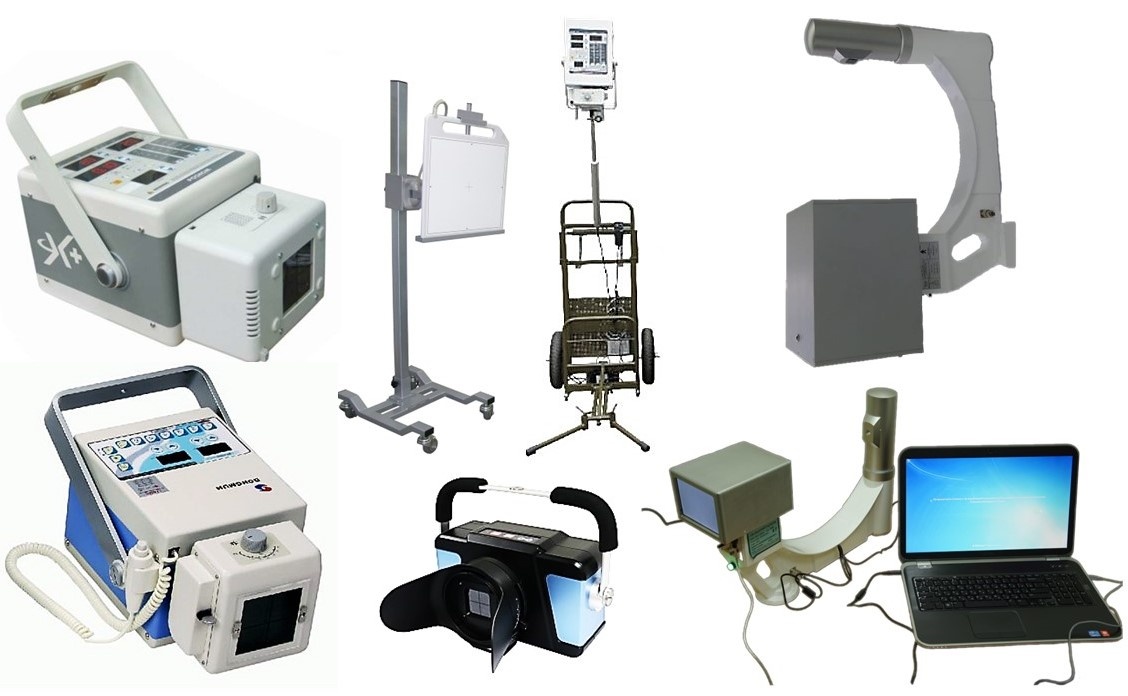Модели переносных рентгеновских аппараов производимых  компанией НОЭЛСИ совместно с партнерами. 