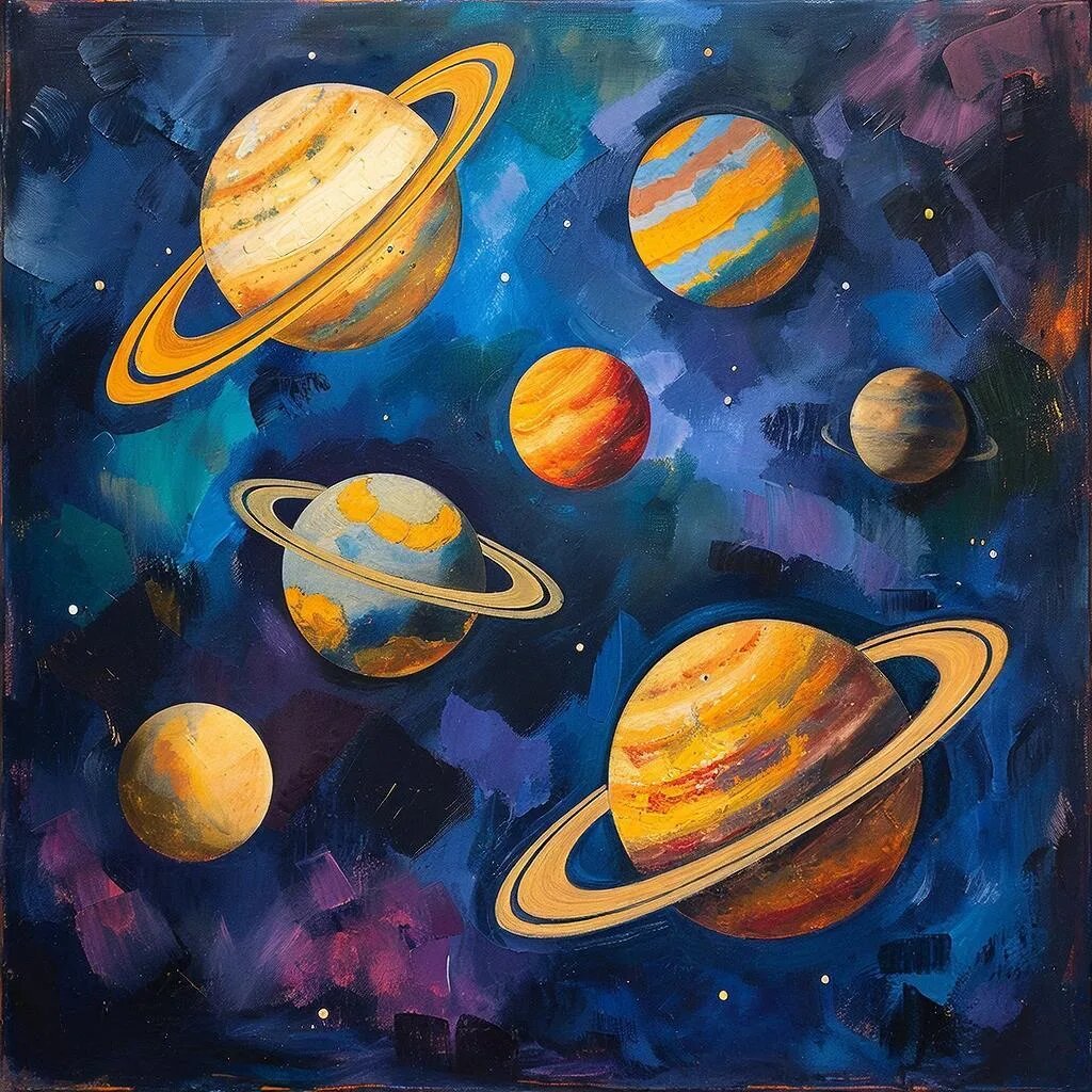 Планеты. Иллюстрация сгенерирована нейросетью