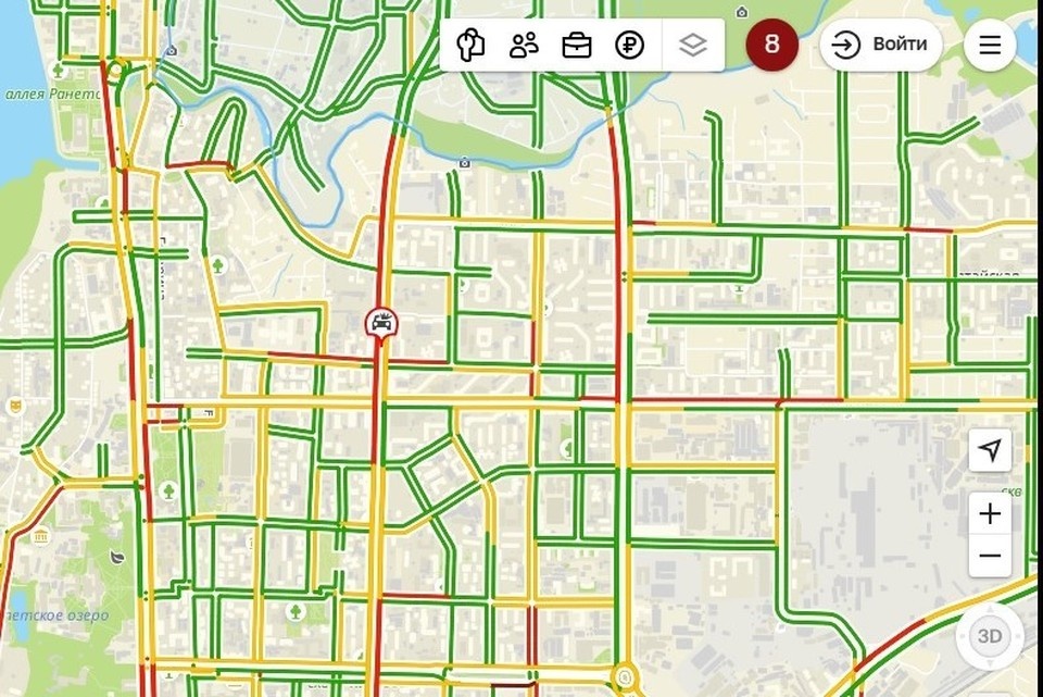    Похолодание после оттепели осложнило ситуацию на дорогах. Фото: скриншот 2gis