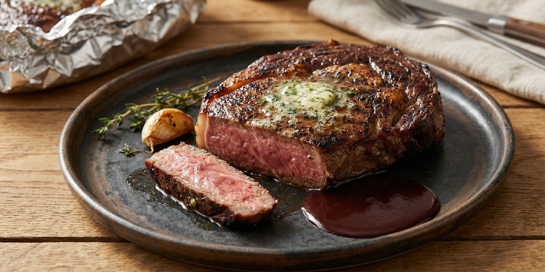 Как в ресторанах жарят стейк из говядины: сначала сильный огонь, потом отдых под фольгой