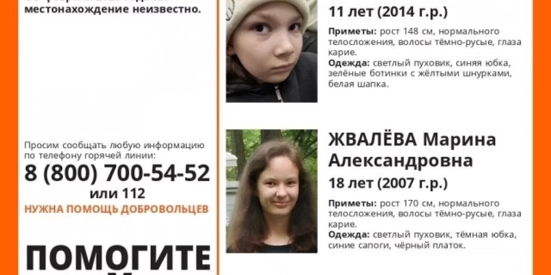 Двух девочек из Санкт-Петербурга разыскивают во Владимирской области