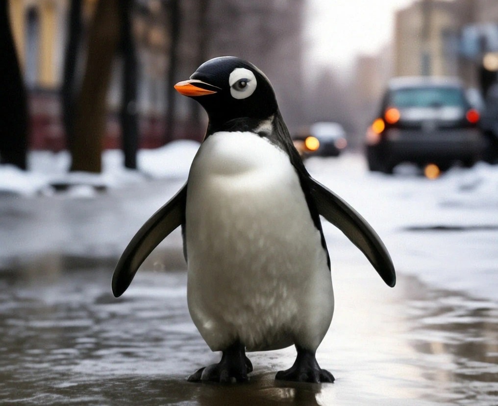 В то утро я наверное тоже была похожа на пингвиниху.