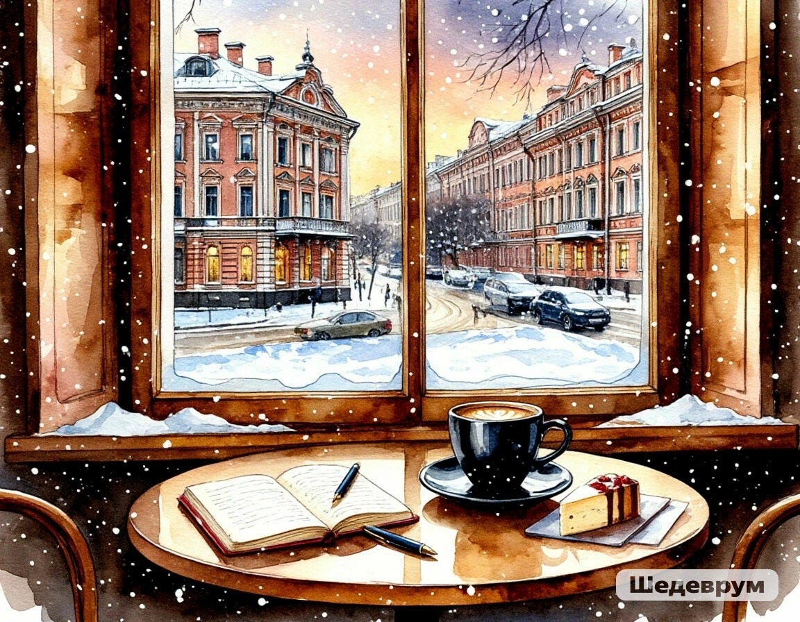 Snowflakes indoors ia AI understanding of "it is snowing outside", but I must admit it looks nice.