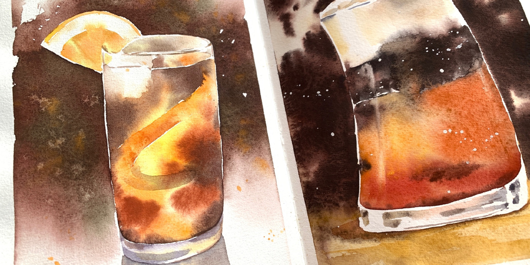 Нюансы рисования напитков в стеклянных бокалах