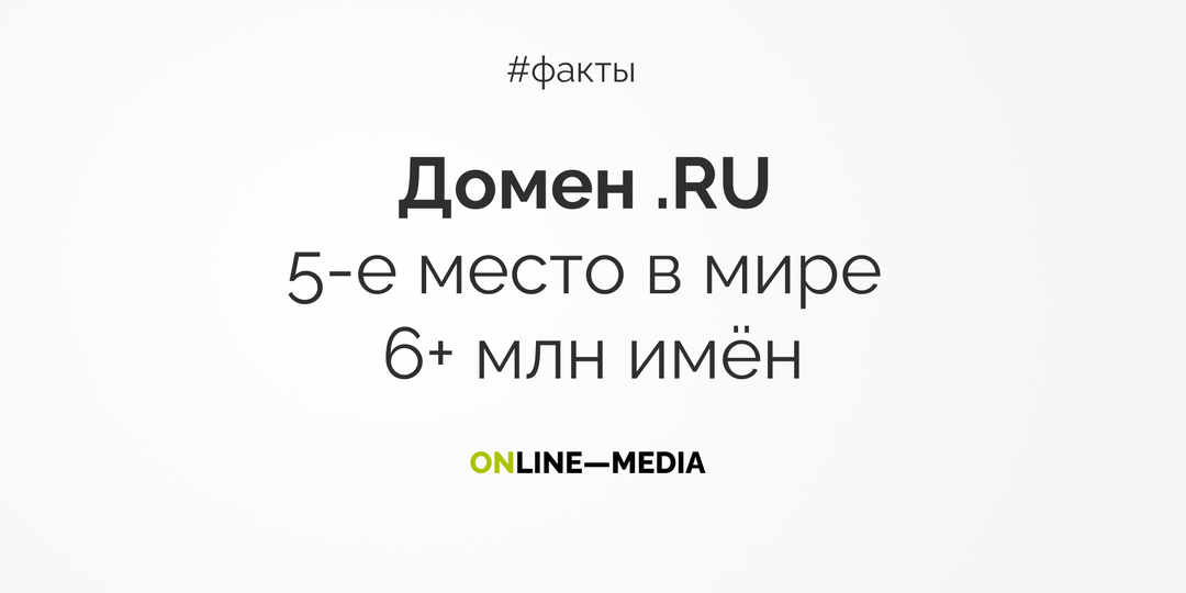 Домен .RU: 5-е место в мире и 6+ млн зарегистрированных имён