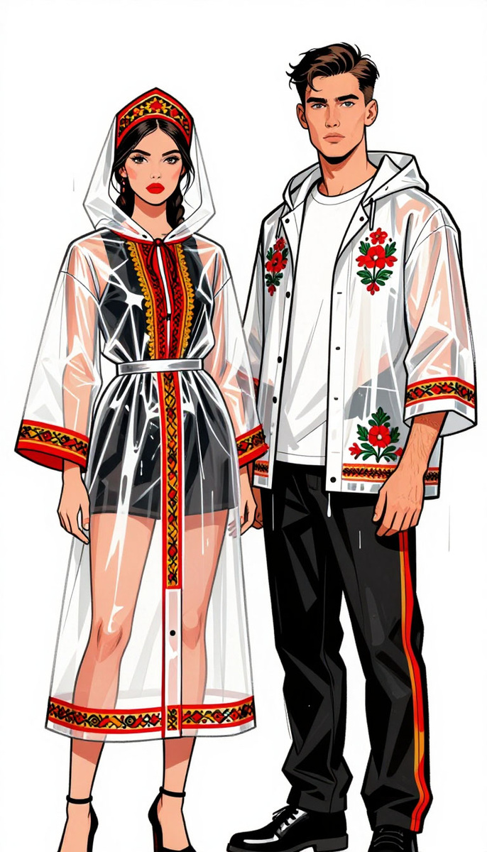 Этнические мотивы на прозрачном ПВХ: дождевики нового поколения