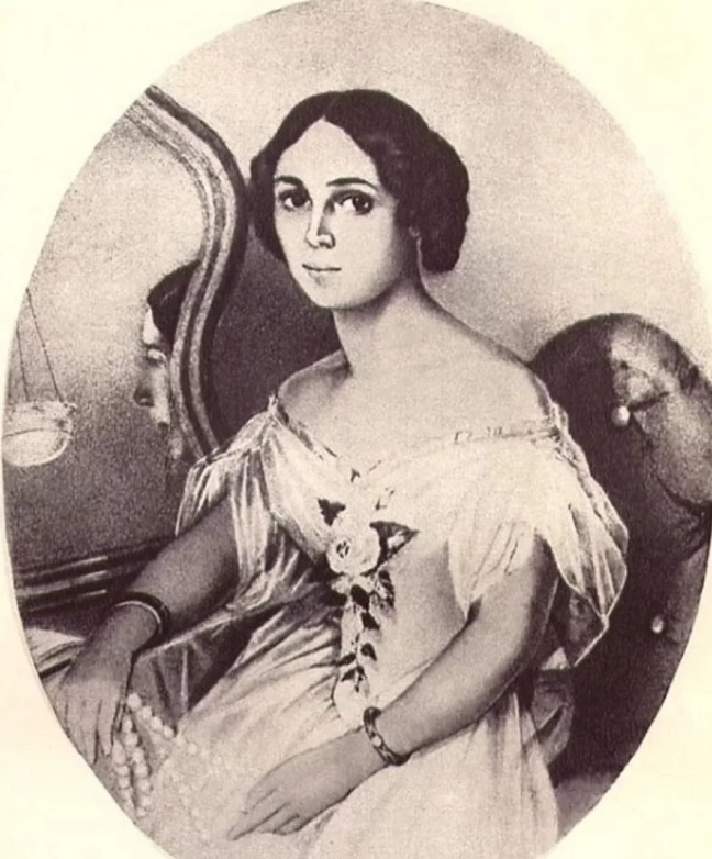 Е. А. Денисьева. Акварель Иванова, 1851 г. Санкт-Петербург