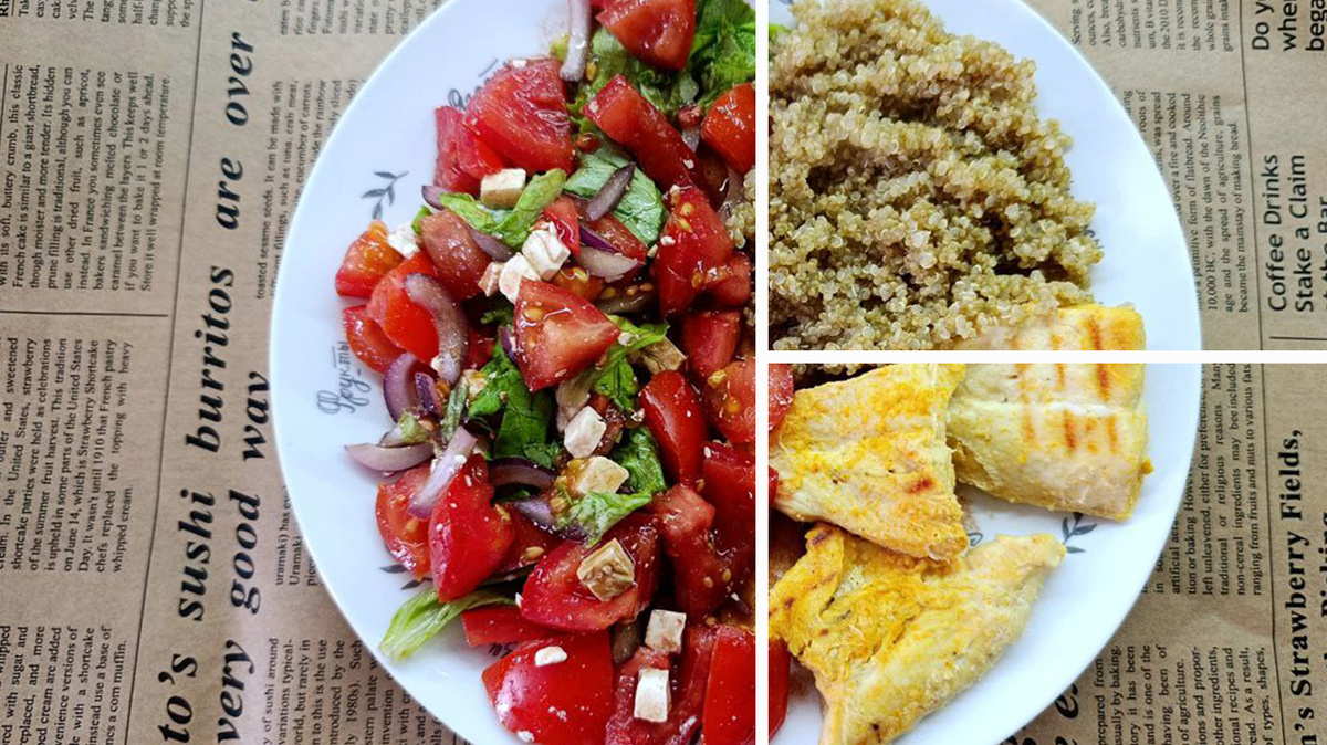 Возьмите обычную тарелку (диаметром примерно 20–25 см (у меня примерно 22-23 см), не самую гигантскую, но и не десертную). А теперь мысленно разделите её на четыре части