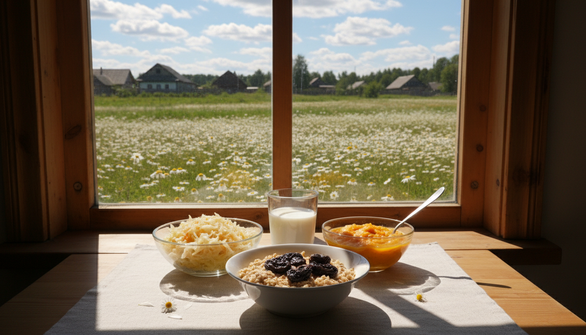 Овсяная каша с черносливом, кефир, пюре из тыквы и капуста - лучшие блюда для кишечника