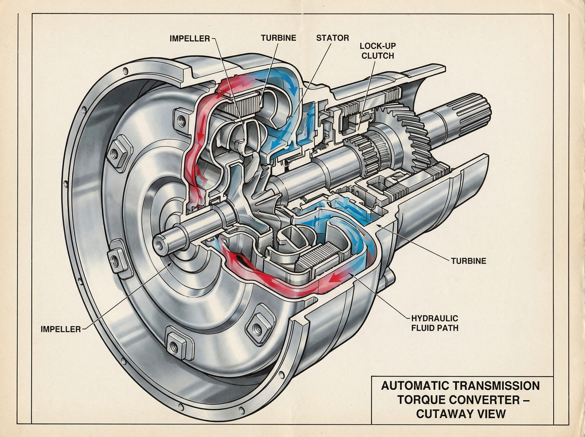 Устройство гидротрансформатора АКПП: схема циркуляции трансмиссионного масла в автоматической коробке передач
