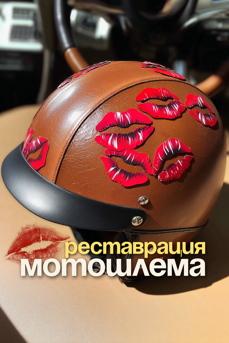 Кожаный мотошлем реставрация