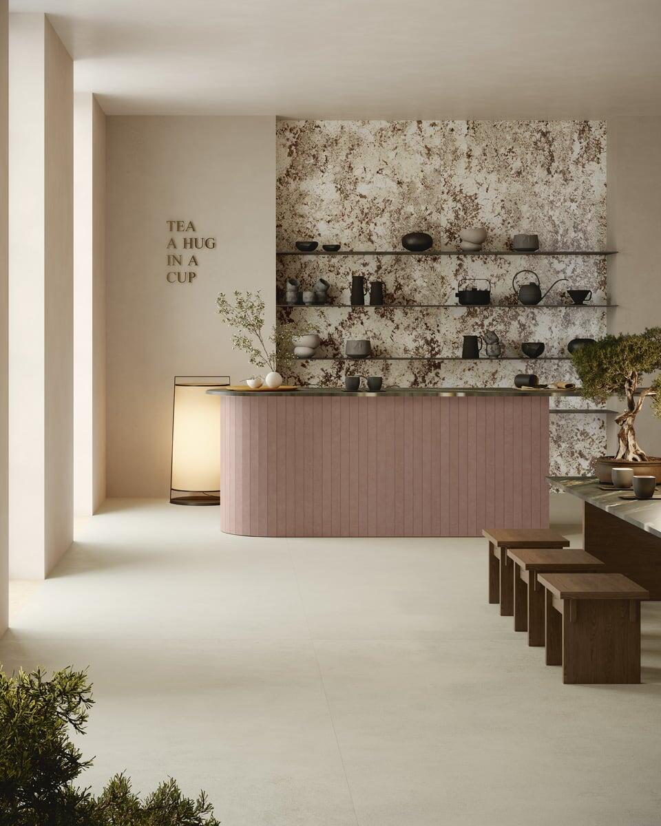 Примеры интерьеров, где активная текстура уравновешена "спокойным" фоном