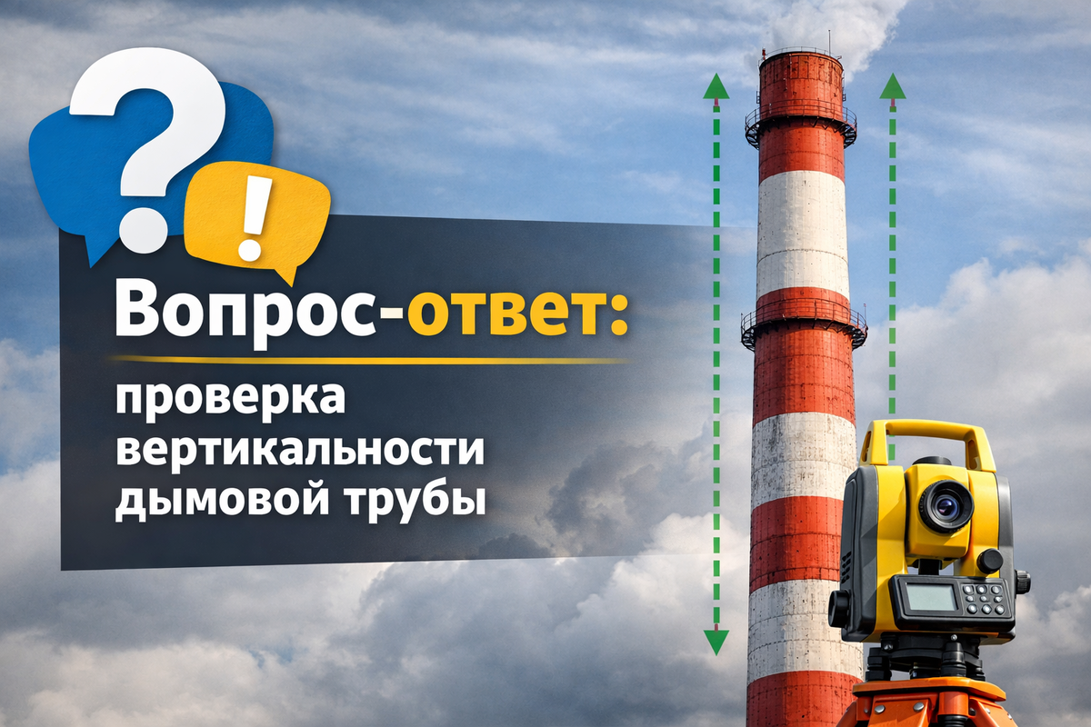 Проверка вертикальности дымовой трубы