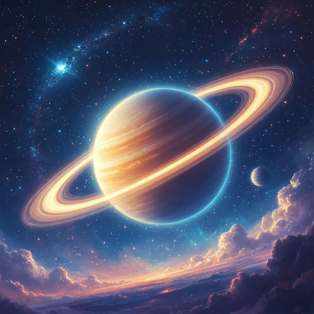 Планета. Иллюстрация сгенерирована нейросетью