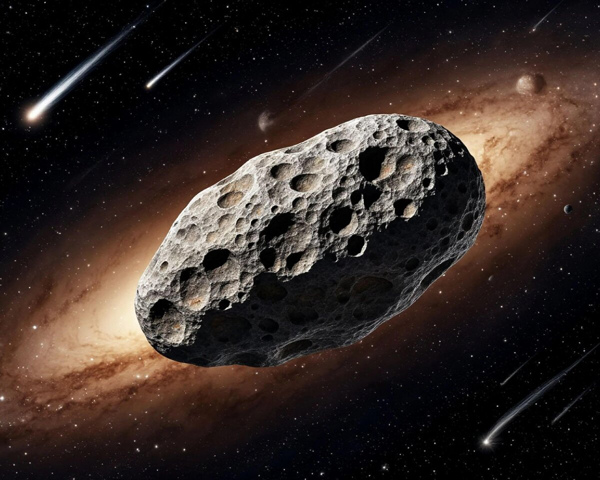 Астероид в представлении искусственного интеллекта, фото:AI