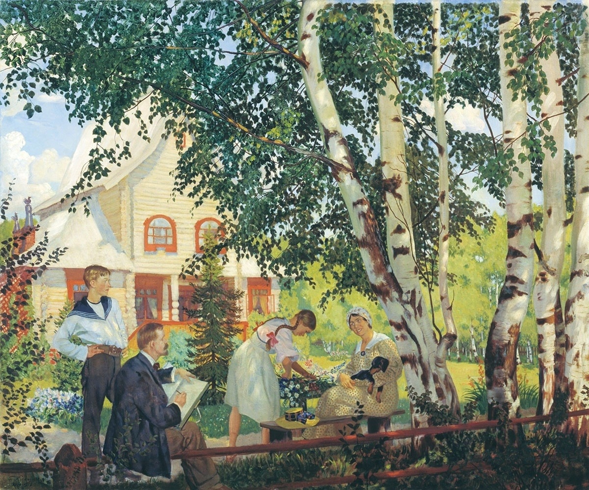 В «Тереме» (Мой дом), Б. Кустодиев