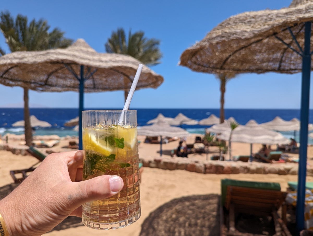 На фоне Красного моря