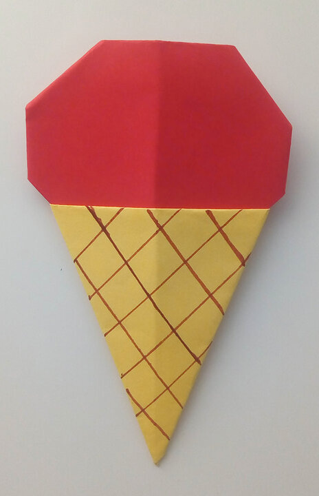 Сладкое оригами: мороженое из бумаги