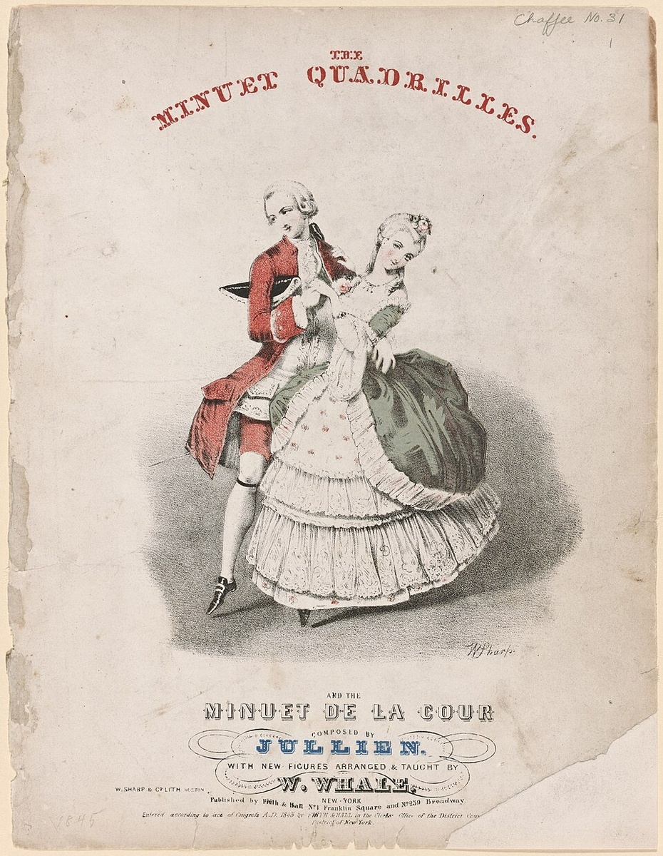 Jerome Robbins Dance Division, The New York Public Library. "The minuet quadrilles. And The minuet de la cour composed by Jullien" The New York Public Library Digital Collections. 1845. https://digitalcollections.nypl.org/items/f20cc850-18be-0131-2674-58d385a7bbd0