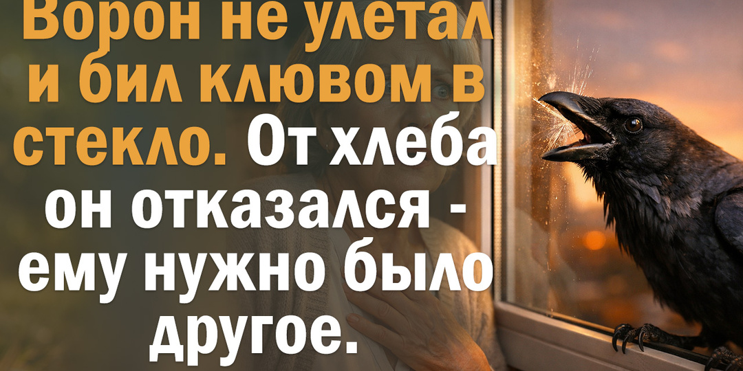 Ворон не улетал и бил клювом в стекло. От хлеба он отказался - ему нужно было другое.