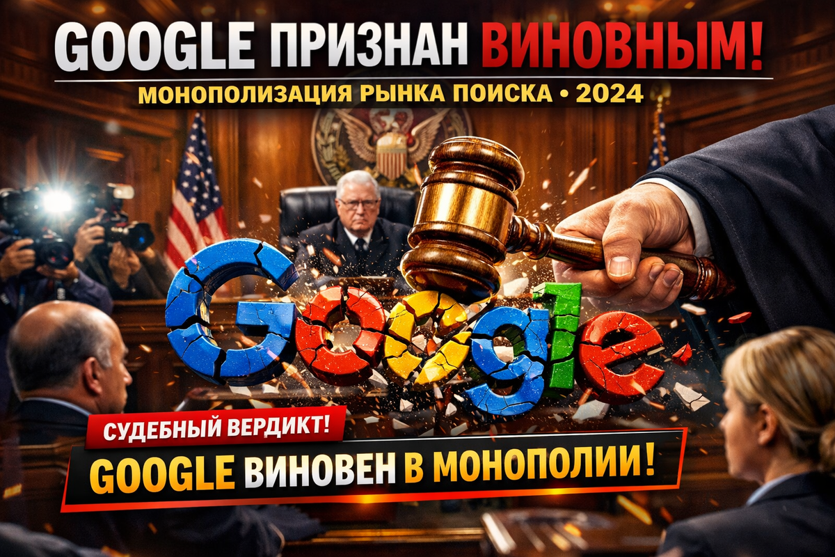 В 2024 году суд признал Google виновным в монополизации рынка поиска.