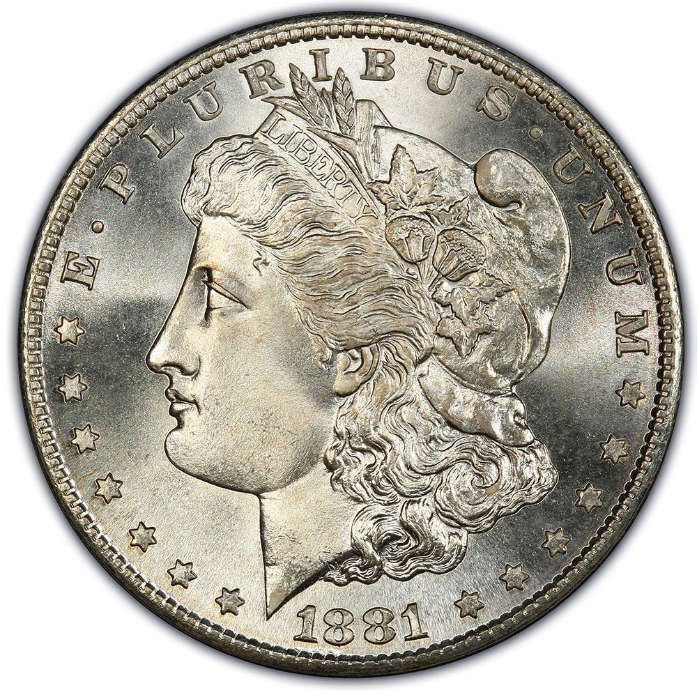 Аверс доллара Моргана MS69