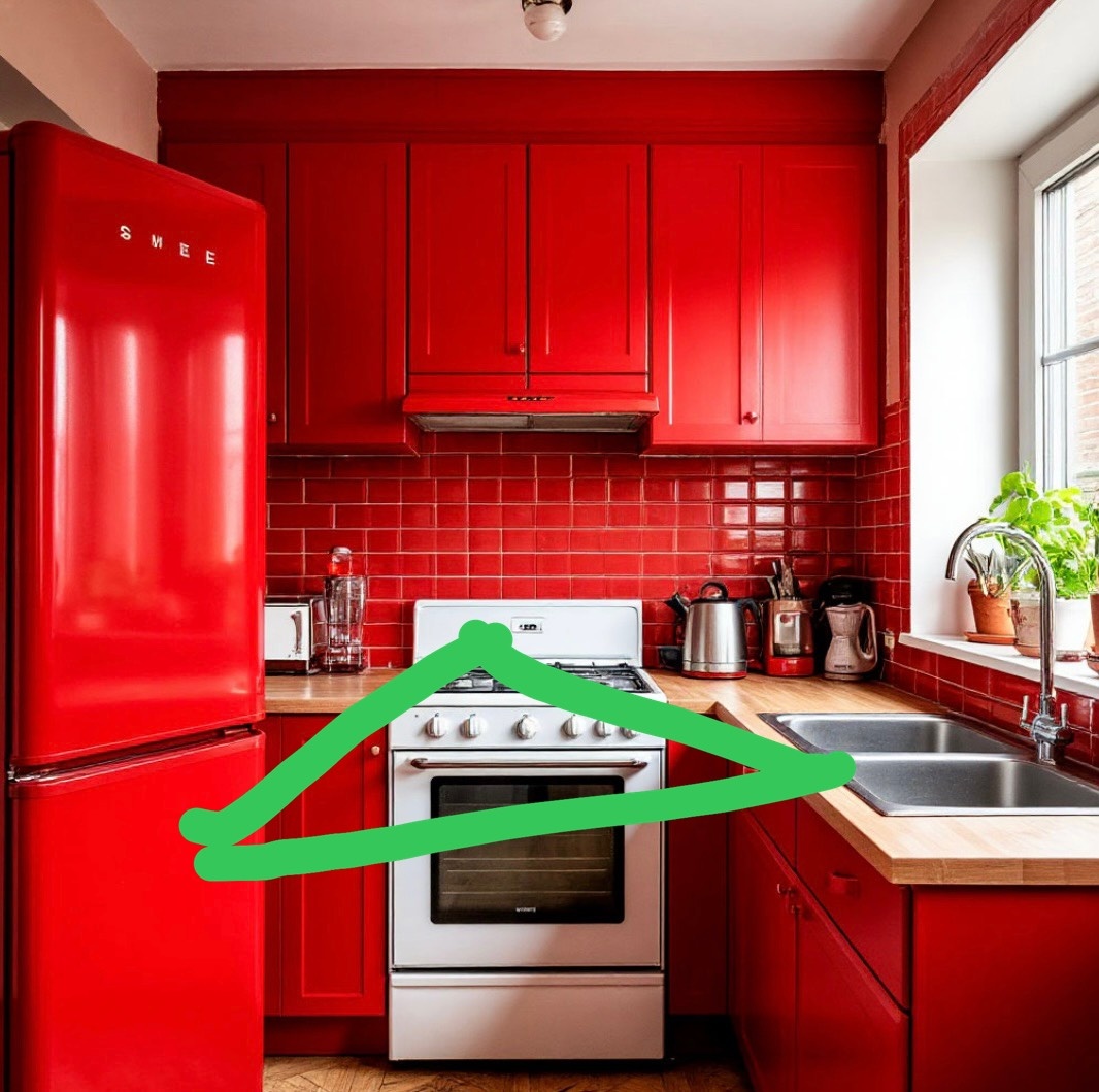 Внутри треугольника должно оставаться свободное пространство для перемещения