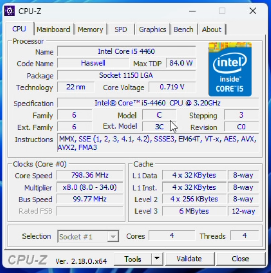 CPU_Z можно полистать