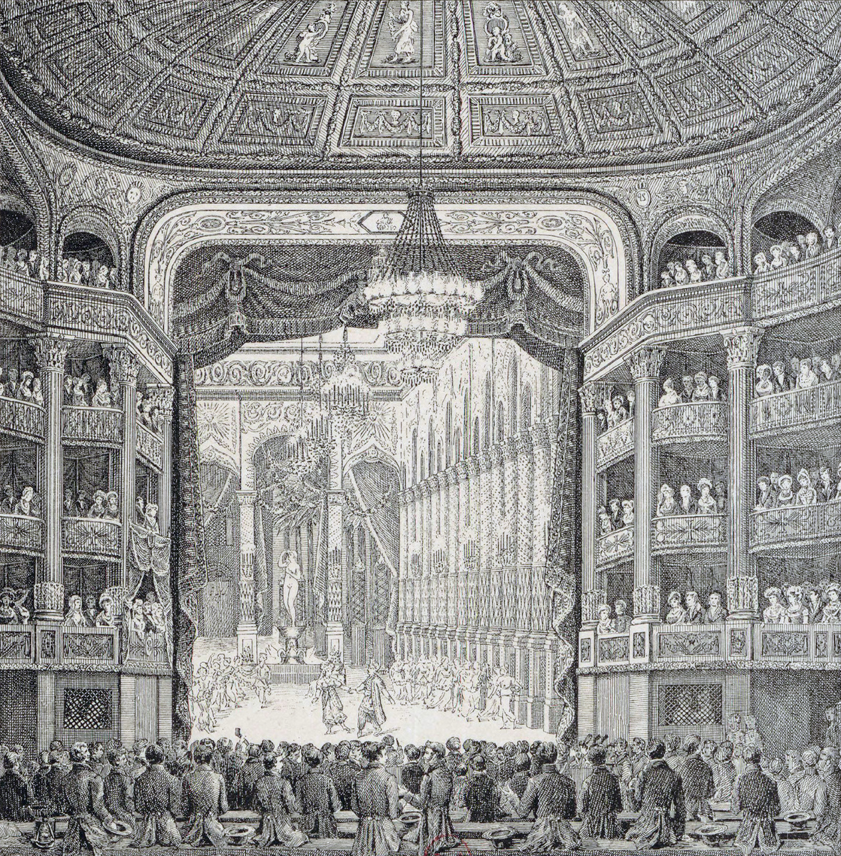 Salle Le Peletier, 1821 год. Посмотрите на люстру и свечи!