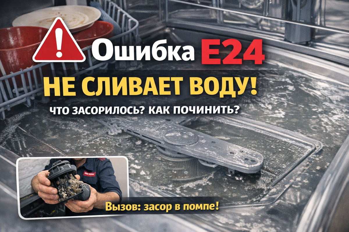 Ошибка E24 в посудомоечной машине NEFF