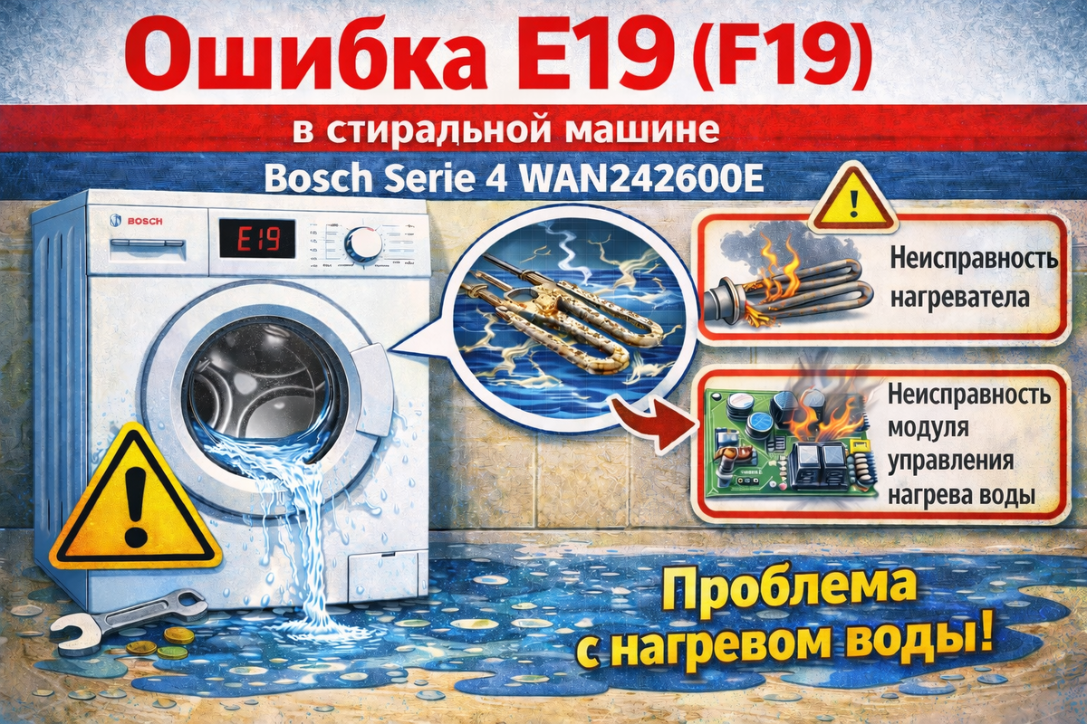 Ошибка E19 (F19) в стиральной машине Bosch Serie 4 WAN24260OE