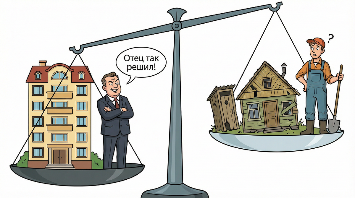 🏠 Брату — трешка в центре. Мне — дача с туалетом на улице. Отец назвал это "по справедливости"