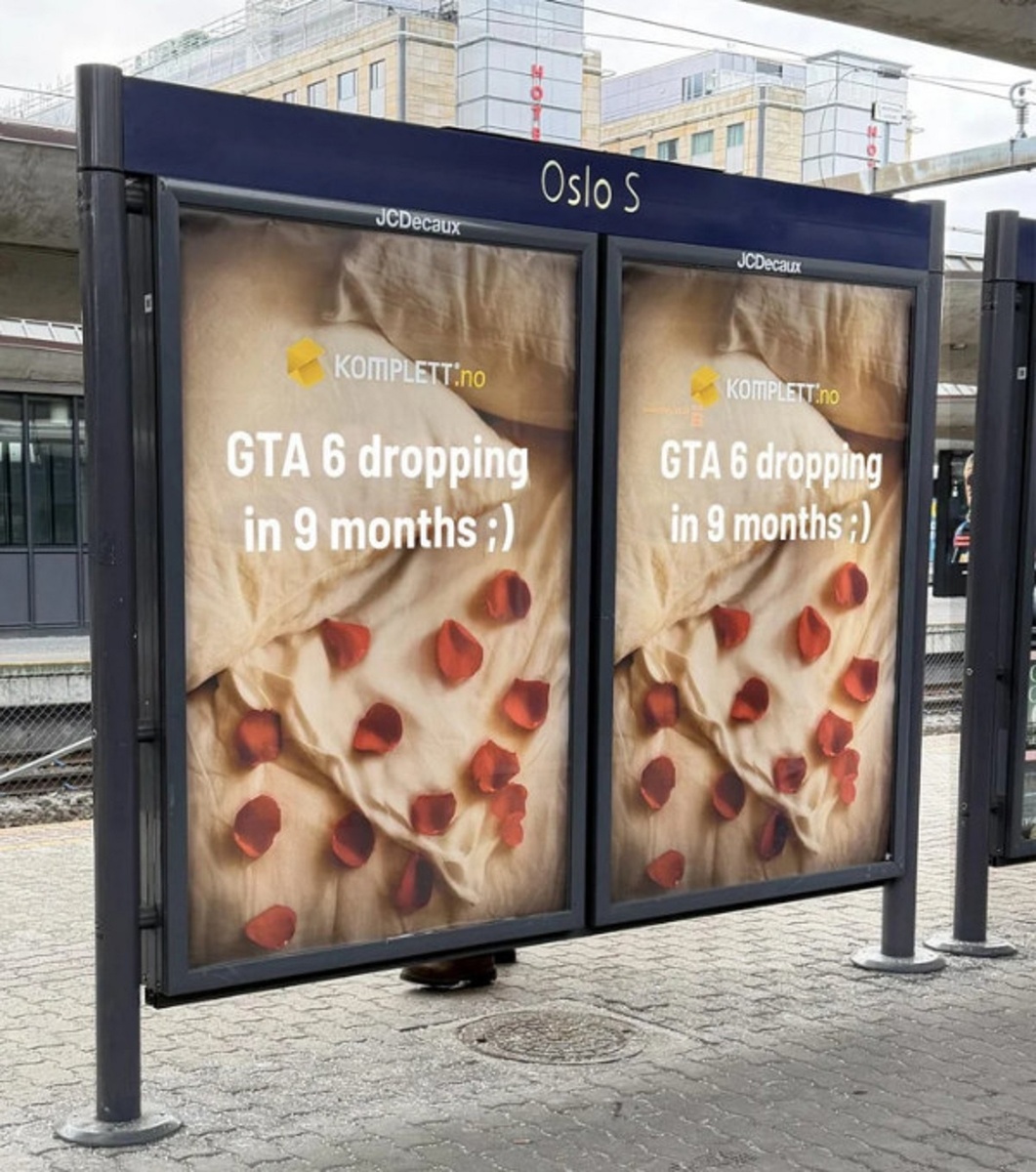 Обещание подарить GTA 6 за рождение ребёнка на рекламном стенде